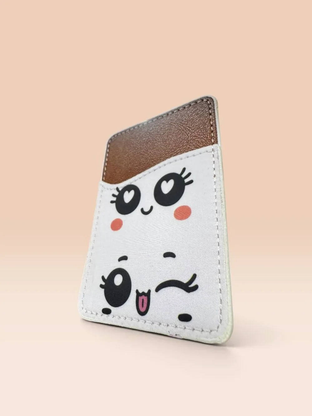 Kawaii Face Phone Card Holder Wallet,